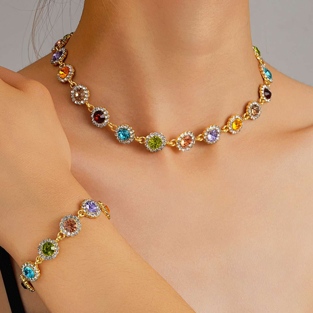 Conjunto 7 Chakras – Gargantilla (Collar) + Pulsera